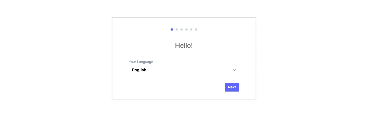 Setup Wizard: Sprache